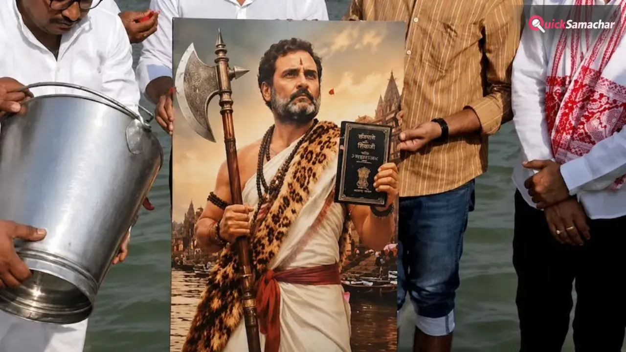 राहुल गांधी के परशुराम अवतार वाली तस्वीर पर बवाल! BJP ने बताया हिंदू आस्था का अपमान, कांग्रेस ने क्या कहा?​