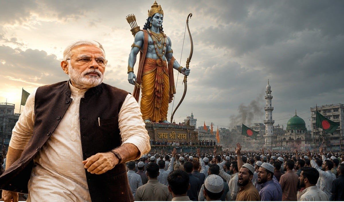 भगवान राम की सबसे ऊंची मूर्ति गिराने टूट पड़ी मुस्लिम भीड़! मोदी लेंगे तगड़ा एक्शन?​